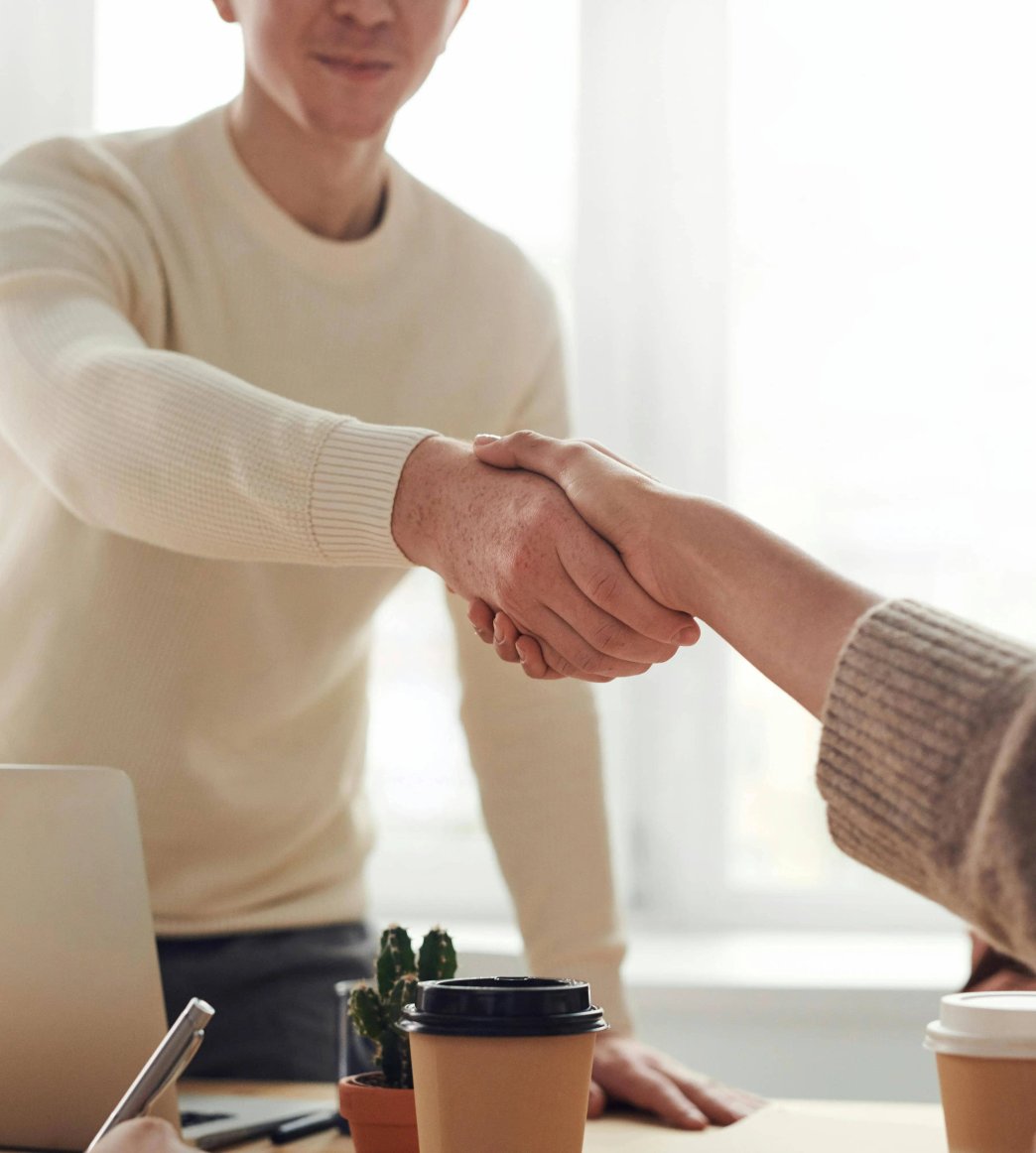 Two people shaking hands